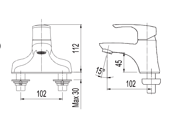 Vòi Lavabo nóng lạnh 2 lỗ AM 8002